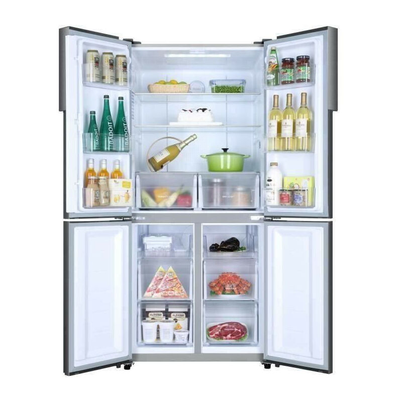 HAIER Réfrigérateur Frigo Combiné Inox 431L Froid Ventilé Total No