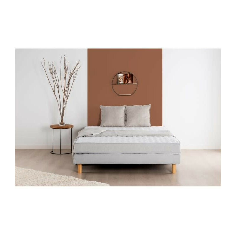 HBEDDING Ensemble matelas ressorts ensachés 90x190 + sommier à lattes -  Mousse HR - Hygiospring