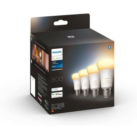 Philips Hue White Ambiance, ampoule LED connectée E27, Equivalent 100W,  1600 lumen, compatible Bluetooth, fonctionne avec Alexa, Google Assistant  et Apple Homekit : : Luminaires et Éclairage