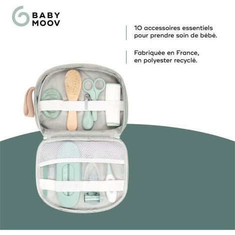 Babymoov Trousse de Soin Bébé - Des la naissance - En Tissu Recyclé  Certifié GRS -10 Accessoires, Matcha