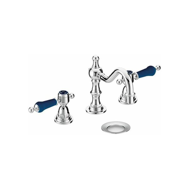 Heritage Glastonbury Midnight Blue 3 Hole Swivel Spout Basin Mixer Tap