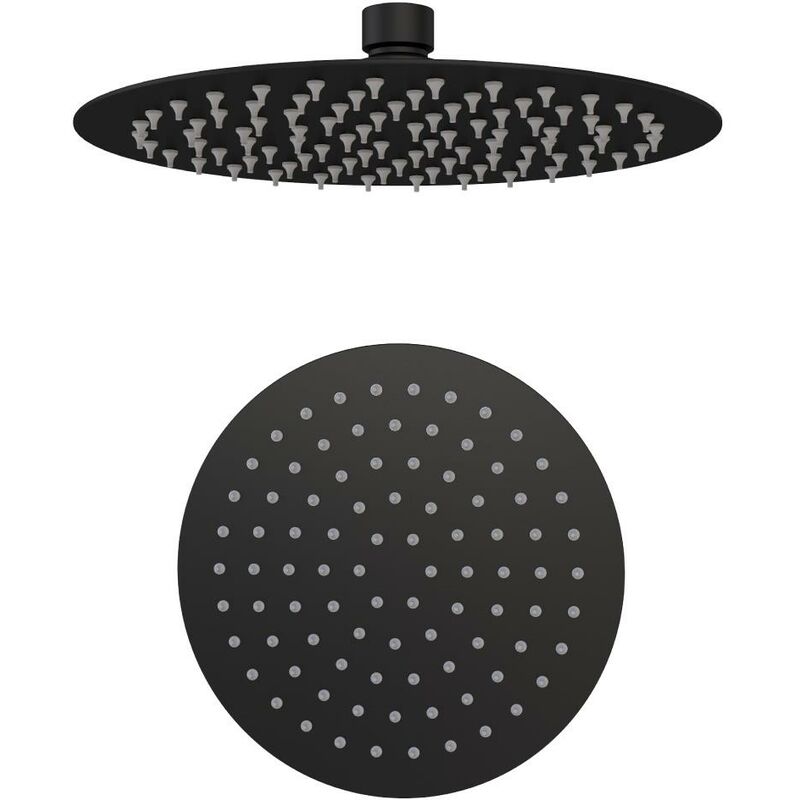 Aquarius Modern Round Over Head 8 Shower Head Matt Black AQ601015