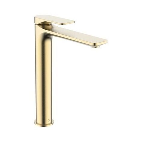 Crosswater Fuse Tall Basin Monobloc With Clicker Waste Brushed Brass ...