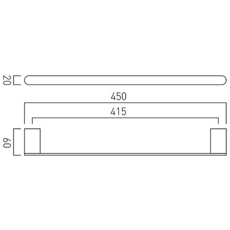 Vado Photon Towel Rail 450mm Long Chrome - PHO-184-45-C/P