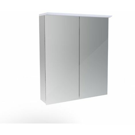 Saneux Glacier 2 Door Mirror Cabinet With Light And Shaver Socket - 600mm Wide - GL060EC