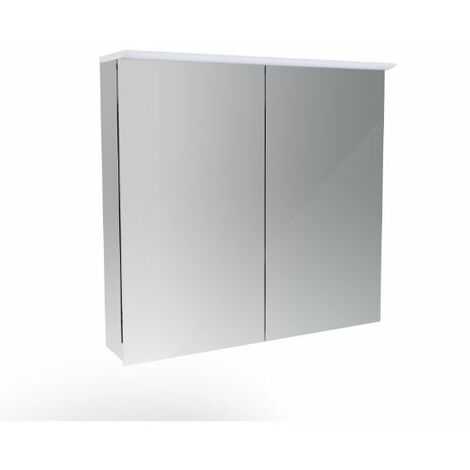 Saneux Glacier 2 Door Mirror Cabinet With Light And Shaver Socket - 750mm Wide - GL075EC