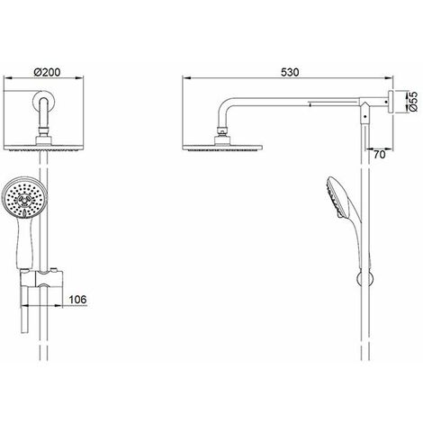 Crosswater Fusion Shower Diverter With Fixed Head & Three Mode Hand ...