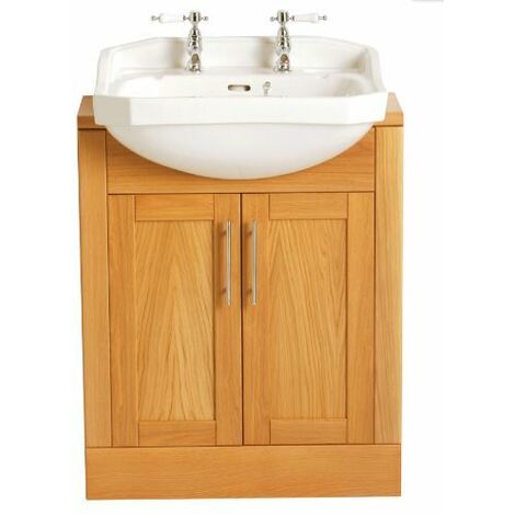 Heritage Granley Semi-Recessed Basin - 3 Tap Hole - White