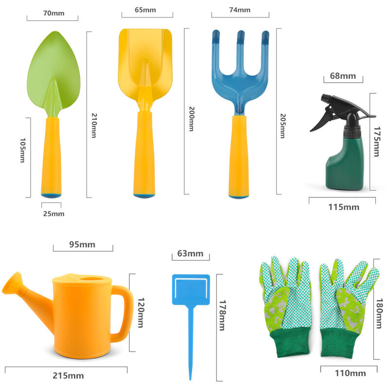 Jouets éducatifs pour enfants 6 PCS/Set Outils de jardinage pour enfants Set de jardin extérieur en métal pelle gants Kit bouilloire 