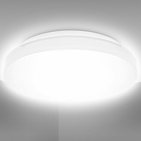 Plafoniera LED da bagno 10W, luce bianca naturale 4000K, LED integrati 900Lm, lampadario bagno resistente agli schizzi d'acqua IP44, Ø22cm, versione S, lampada da soffitto moderna, plastica, 230V