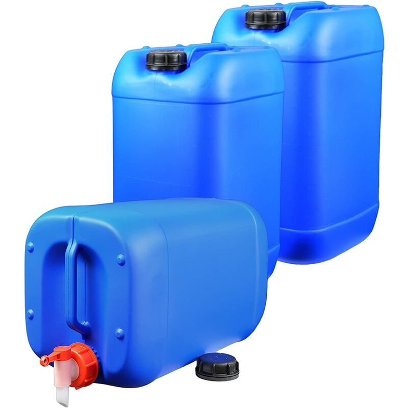 3x 25 Liter Getränke- Wasserkanister mit 1 Hahn und 3
