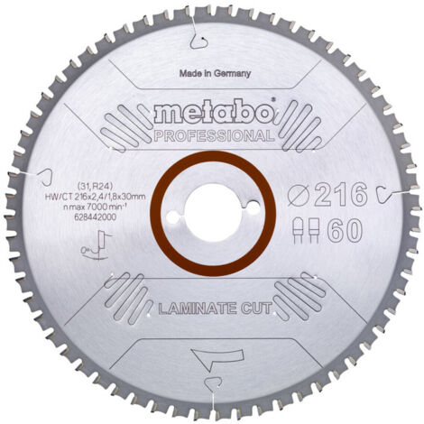 Metabo LAMINATE CUT PROFESSIONAL 628442000 Kreissägeblatt 216 x 30 x 1.8 mm Zähneanzahl: 60 1 St.
