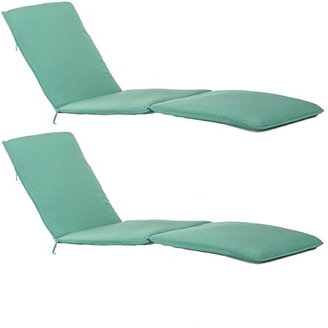 Harbour Housewares Master Sun Lounger Cushions - Green - Pack of 2