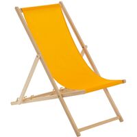 Harbour Housewares Folding Wooden Deck Chair - Orange