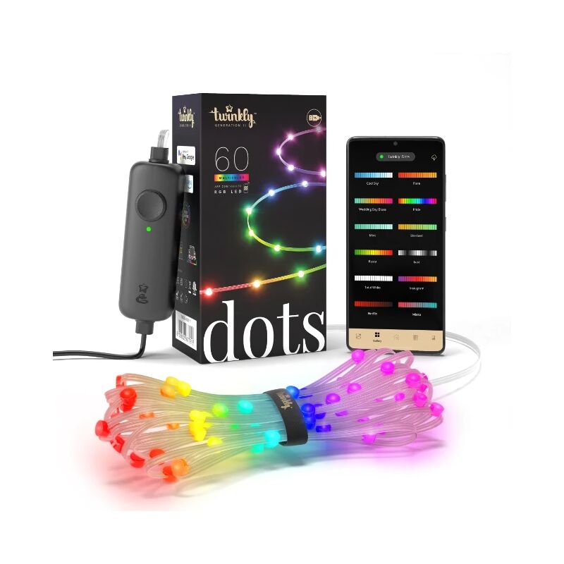 Stringa 100 Luci Led Multicolore RGB Twinkly, Luci di Natale Regolabili da  Smartphone