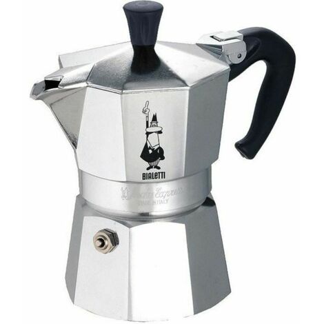 Bialetti Moka Express 3 Tazze Caffettiera Moka in Alluminio - Argento