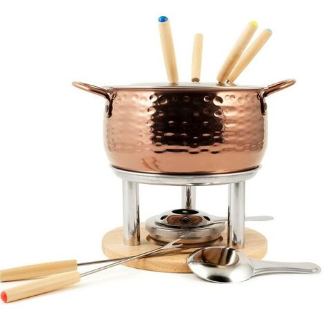 Set Fonduta e Bourguignonne in Acciaio Rose 11Pz