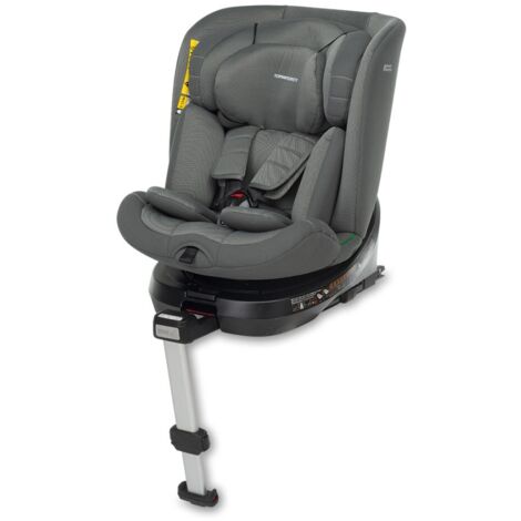 Foppapedretti Seggiolino Auto i-Turn i-Size Isofix con Base Girevole e Piede di Supporto - Grey