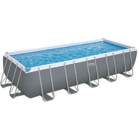 piscina fuori terra con struttura rettangolare bestway "steel pro max" grigio chiaro 640x274x132 cm (1/6)