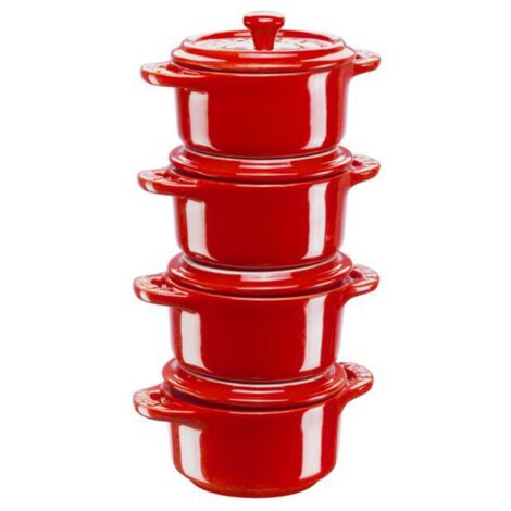 Staub Set 4 Mini Cocotte in Ceramica Rosso (1/3)