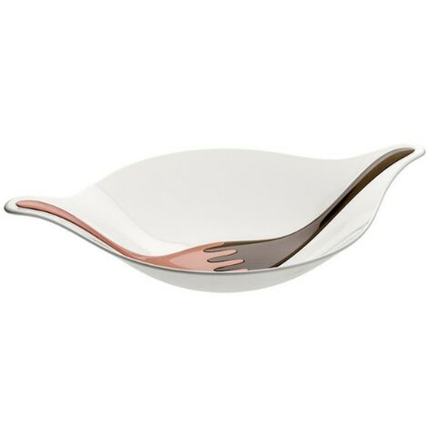 Insalatiera Leaf L Bianco/Rame (1/4)