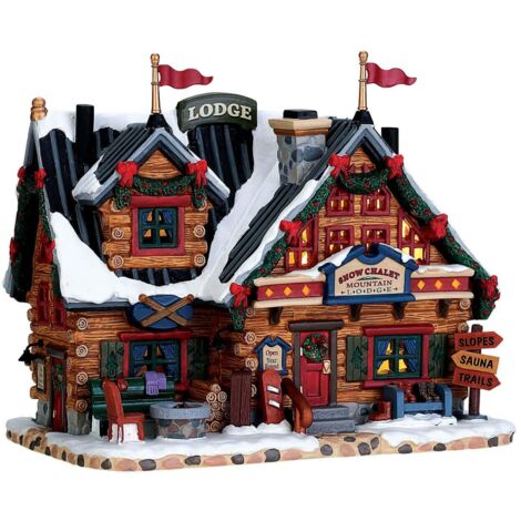 Chalet degli sciatori, edificio luminoso per villaggio di Natale in Porcellana