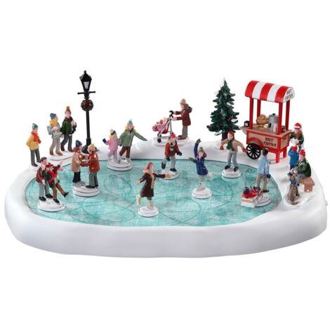 Village Skating Pond With Sound, Set Of 18 - LEMAX COD. 94048