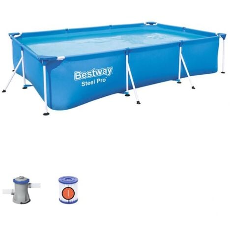 Piscina fuori terra Bestway 56411 Steel Pro rettangolare 300x201x66cm