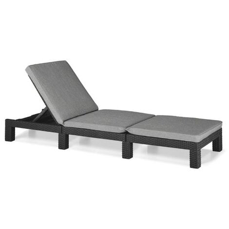 Keter Lettino Daytona Grafite Reclinabile con Cuscino