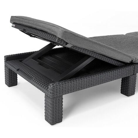 Keter Lettino Daytona Grafite Reclinabile con Cuscino