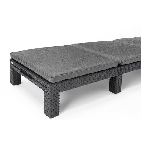 Keter Lettino Daytona Grafite Reclinabile con Cuscino