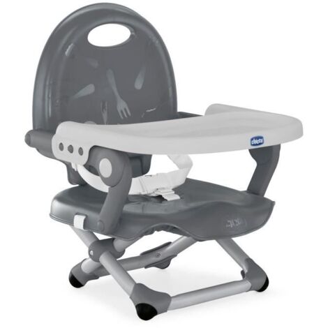 Chicco Rialzo Sedia Pocket Snack Regolabile con Vassoio Rimovibile per Bambini - dalla nascita ai 36 mesi - Dark Grey (1/5)
