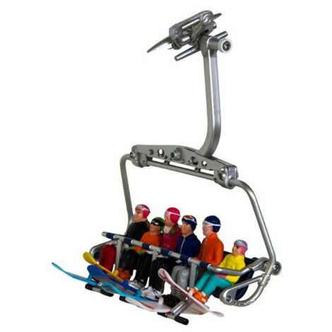 Jaegerndorfer Set 6 Snowboarder Seduti per Villaggio Natalizio (Seduta esclusa)