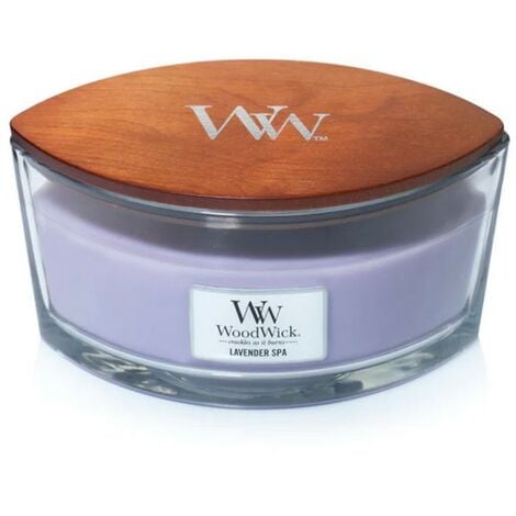 Woodwick Candela Ellipse con Stoppino Scoppiettante Lavender Spa 50 Ore