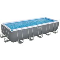 Bestway Piscina Rettangolare Steel Pro MAX 5612B Grigio Scuro - 640x274x132cm con Filtro a Sabbia