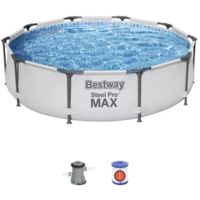 Bestway Piscina Rotonda Steel Pro MAX 56408 - 305x76cm con Filtro a Cartuccia