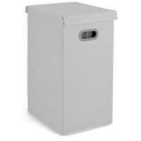 Bizzotto Cesto Porta Biancheria Tidy Rett - Salvaspazio con Coperchio - Grigio