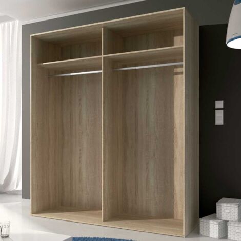Armario 4 puertas batientes Lara - Cambrian/Blanco
