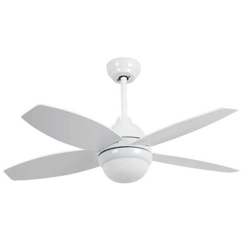Ventilador de techo con mando 36' CCT 4 aspas reversibles Efecto madera blanco/haya