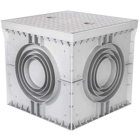 Arqueta estanca 550x550x500 mm tapa gris (1/5)