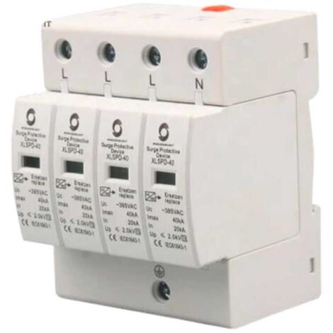 Protector sobretensiones transitorias 4 polos 20kA- 40kA 1,5 kV 385V AC