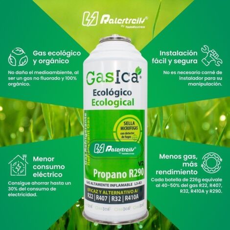 2 Bombole Benzica V2 Gas Refrigerante - Per Aria Condizionata, Sostituto R22/R407/etec., Con Chiave - Foto 4