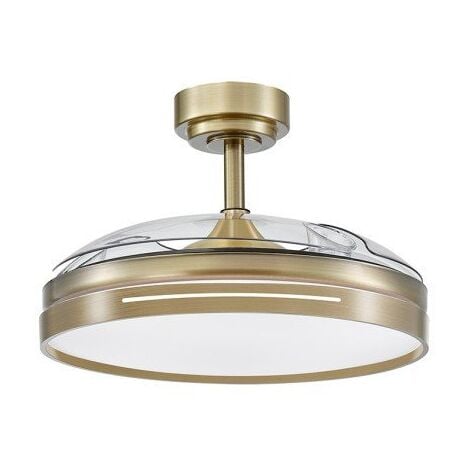 Ventilador Dc 72w Micenas Cuero 3asp.transp.108d  6vel 7200lm 3colores Remoto,memoria Y Temporizador 24