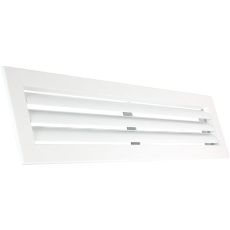 Rejilla Ventilacion Rectangular Blanca Lama Curva Horizontal para Aire Acondicionado 500X100mm - Sin marco (1/5)
