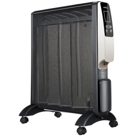 Radiador De Mica Abrigo 2000w 4elementos Negro/oro Remoto 2pot.antivuelco, Temporiz.display 61,5x56x26,5 Cm (1/3)