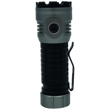 Linterna de mano LED COB (30W 3000lm) con cable USB C haz de luz hasta 214m IPX4 Ø41x115mm color negro y gris (1/5)
