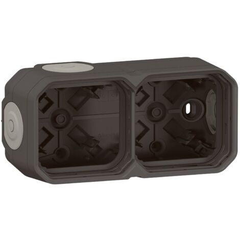 Caja con membranas Legrand Plexo modular 2 elementos horizontales y verticales Antracita 069602L