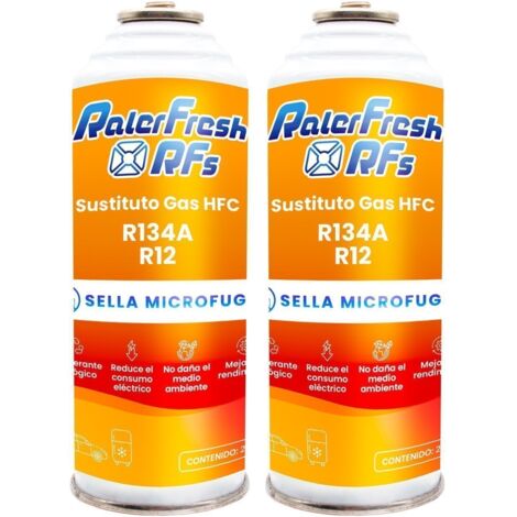 2 Botellas Gas Refrigerante Ralerfresh RFs Compacto para aire acondicionado de coche o nevera, sustituto del gas R12 y R134A