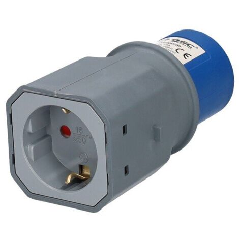 Adaptador de clavija Cetac 2P+t 16A a enchufe base shucko