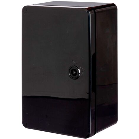 Armario ABS Negro con placa montaje ABS 200X300X130 Puerta opaca